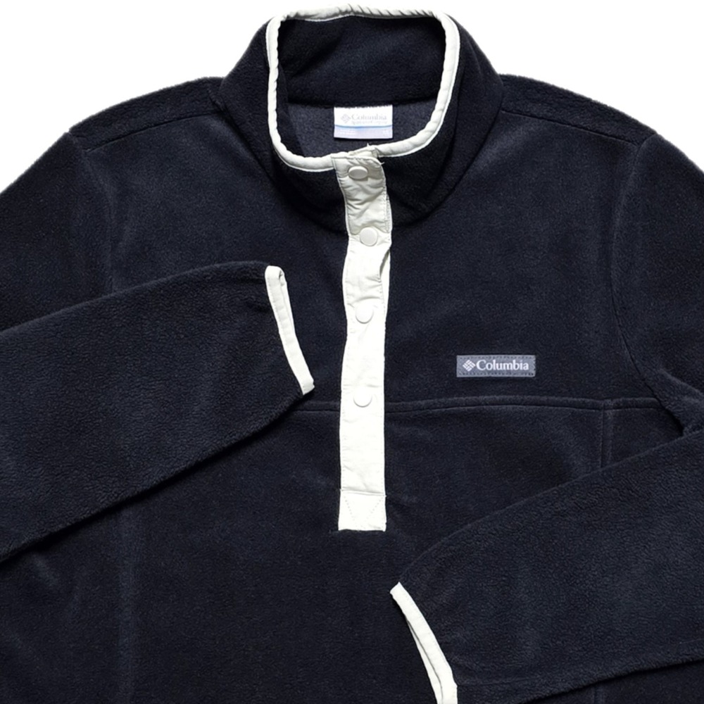 Columbia‎ Three Lakes Half Snap Fleece Lightweight Jacket Womens Medium Black